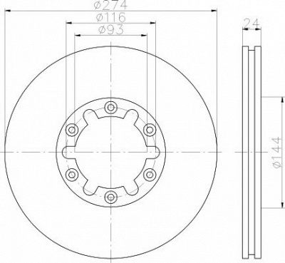 HELLA PAGID 8dd355111741 -  Тормозной диск